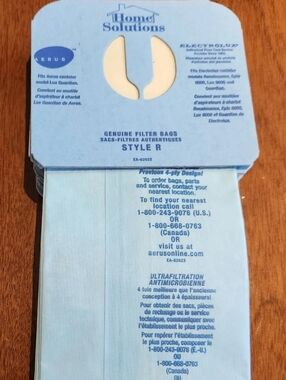 Pack Of 10 Style R Genuine Filter Bags For Aerus/Electrolux Canister Vacuum